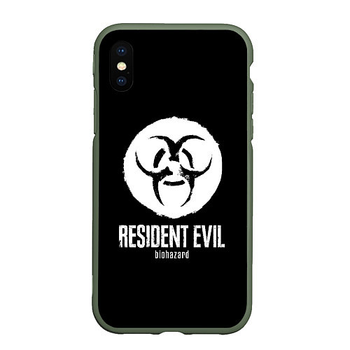 Чехол iPhone XS Max матовый Resident Evil umbrella corp logo / 3D-Темно-зеленый – фото 1