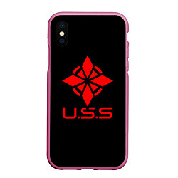 Чехол iPhone XS Max матовый Resident evil toxic biohazard, цвет: 3D-малиновый