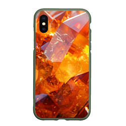 Чехол iPhone XS Max матовый Драгоценный камень, цвет: 3D-темно-зеленый