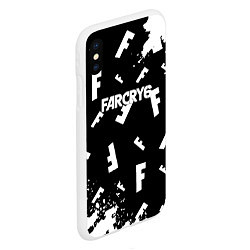 Чехол iPhone XS Max матовый FC6 logo pattern, цвет: 3D-белый — фото 2