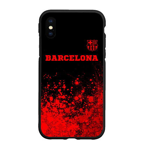 Чехол iPhone XS Max матовый Barcelona - red gradient посередине / 3D-Черный – фото 1