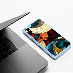 Чехол iPhone XS Max матовый Эффект мозаики, цвет: 3D-голубой — фото 2