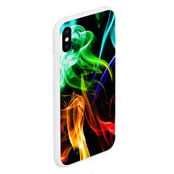 Чехол iPhone XS Max матовый Неоновый дым цветной, цвет: 3D-белый — фото 2