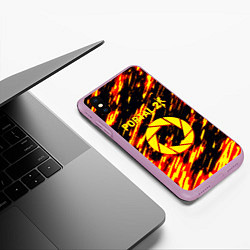 Чехол iPhone XS Max матовый Portal огненный стиль, цвет: 3D-сиреневый — фото 2