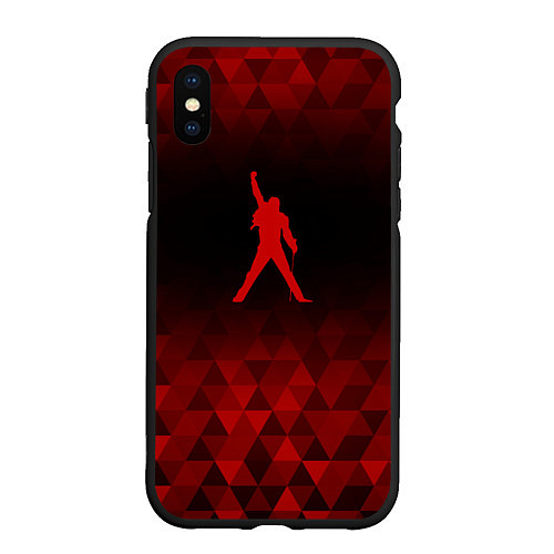 Чехол iPhone XS Max матовый Queen red poly / 3D-Черный – фото 1