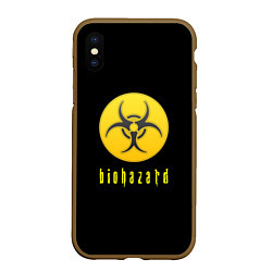 Чехол iPhone XS Max матовый Resident Evil biohazard, цвет: 3D-коричневый