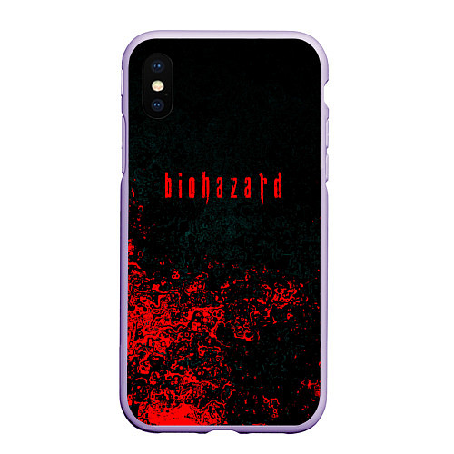 Чехол iPhone XS Max матовый Biohazard брызги красок / 3D-Светло-сиреневый – фото 1