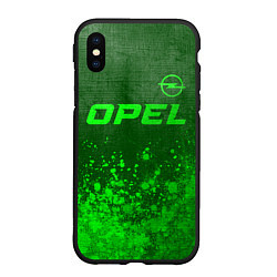 Чехол iPhone XS Max матовый Opel - green gradient посередине, цвет: 3D-черный