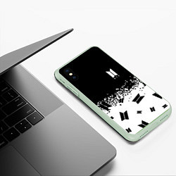 Чехол iPhone XS Max матовый Marshmello dj pattern краски, цвет: 3D-салатовый — фото 2