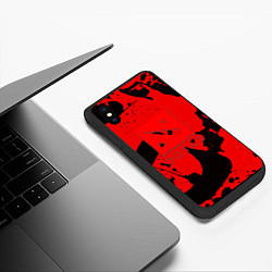 Чехол iPhone XS Max матовый Dota краски иероглиф, цвет: 3D-черный — фото 2