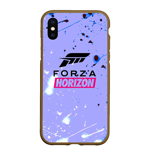 Чехол iPhone XS Max матовый Forza Horizon краски текстура / 3D-Коричневый – фото 1