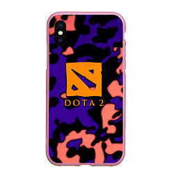 Чехол iPhone XS Max матовый DOTA 2 камуфляж, цвет: 3D-розовый