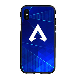 Чехол iPhone XS Max матовый Apex Legends blue poly, цвет: 3D-черный