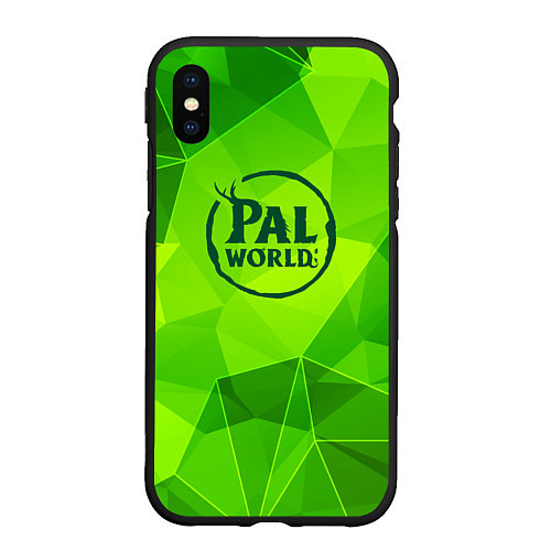 Чехол iPhone XS Max матовый Palworld green poly / 3D-Черный – фото 1