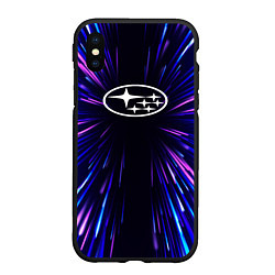 Чехол iPhone XS Max матовый Subaru neon energy, цвет: 3D-черный