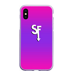 Чехол iPhone XS Max матовый Sally Face neon gradient