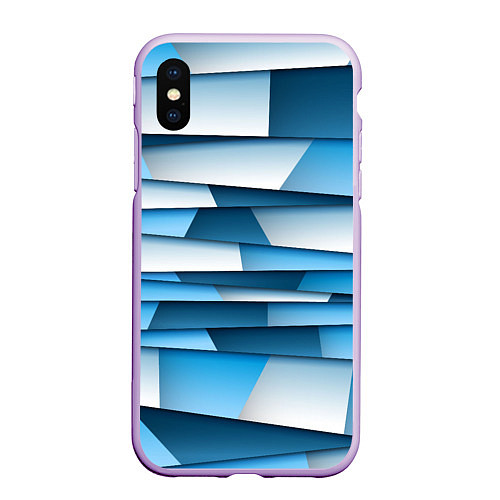 Чехол iPhone XS Max матовый Geometry line / 3D-Сиреневый – фото 1