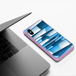 Чехол iPhone XS Max матовый Geometry line, цвет: 3D-сиреневый — фото 2