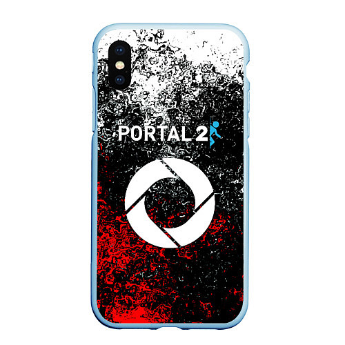 Чехол iPhone XS Max матовый Portal брызги красок / 3D-Голубой – фото 1