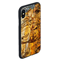 Чехол iPhone XS Max матовый Ацтек фрактал текстура, цвет: 3D-черный — фото 2