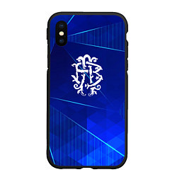 Чехол iPhone XS Max матовый Nickelback blue poly, цвет: 3D-черный