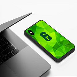 Чехол iPhone XS Max матовый Rainbow Six green poly, цвет: 3D-черный — фото 2