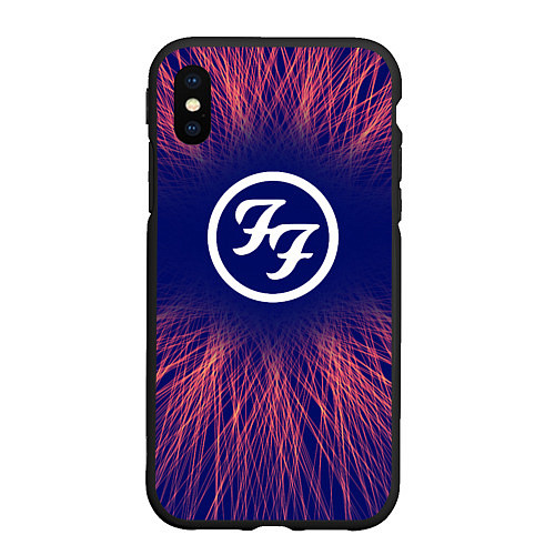 Чехол iPhone XS Max матовый Foo Fighters red energy / 3D-Черный – фото 1