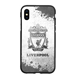 Чехол iPhone XS Max матовый Liverpool - white gradient, цвет: 3D-черный