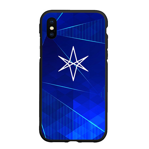 Чехол iPhone XS Max матовый Bring Me the Horizon blue poly / 3D-Черный – фото 1