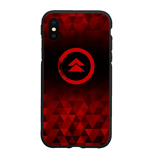 Чехол iPhone XS Max матовый Ghost of Tsushima red poly / 3D-Черный – фото 1