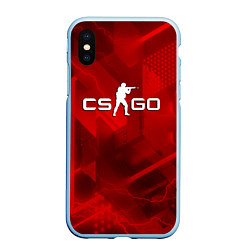 Чехол iPhone XS Max матовый CSGO абстракция, цвет: 3D-голубой