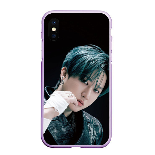 Чехол iPhone XS Max матовый Stray Kids Changbin Giant concept / 3D-Сиреневый – фото 1