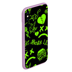 Чехол iPhone XS Max матовый Lil Peep кислота, цвет: 3D-сиреневый — фото 2