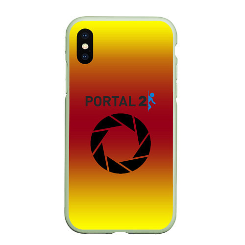 Чехол iPhone XS Max матовый Portal 2 gradient / 3D-Салатовый – фото 1