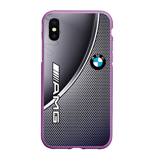 Чехол iPhone XS Max матовый BMW metalic auto metal / 3D-Фиолетовый – фото 1