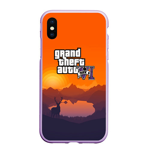 Чехол iPhone XS Max матовый GTA6 nature / 3D-Сиреневый – фото 1