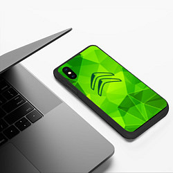 Чехол iPhone XS Max матовый Citroen green poly, цвет: 3D-черный — фото 2