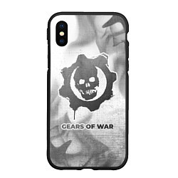 Чехол iPhone XS Max матовый Gears of War - white gradient, цвет: 3D-черный