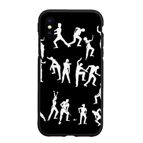 Чехол iPhone XS Max матовый Silhouettes of moving people / 3D-Черный – фото 1