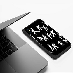 Чехол iPhone XS Max матовый Silhouettes of moving people, цвет: 3D-черный — фото 2