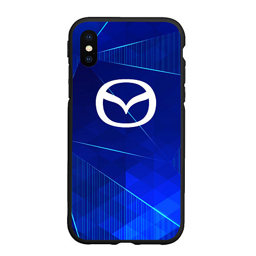 Чехол iPhone XS Max матовый Mazda blue poly / 3D-Черный – фото 1