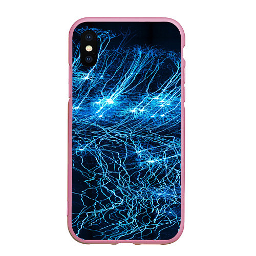 Чехол iPhone XS Max матовый Оптические волны / 3D-Розовый – фото 1