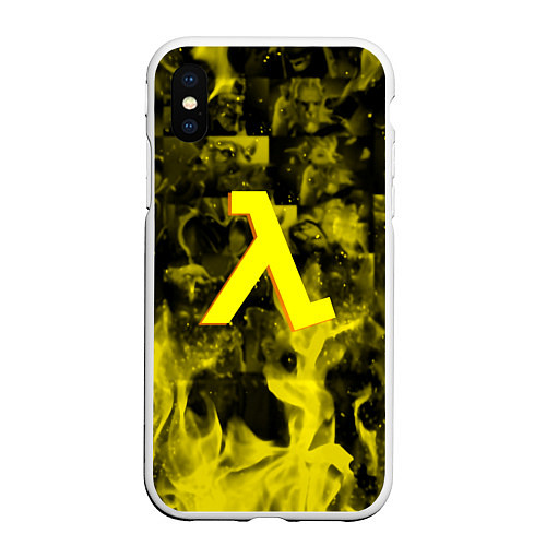 Чехол iPhone XS Max матовый Half life flame game / 3D-Белый – фото 1