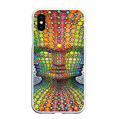 Чехол iPhone XS Max матовый Оптические стёкла / 3D-Белый – фото 1