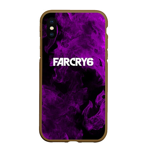 Чехол iPhone XS Max матовый Farcry neon fire / 3D-Коричневый – фото 1