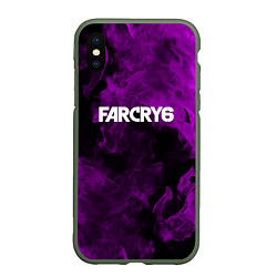 Чехол iPhone XS Max матовый Farcry neon fire, цвет: 3D-темно-зеленый