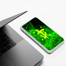 Чехол iPhone XS Max матовый Doom storm green, цвет: 3D-салатовый — фото 2