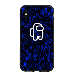 Чехол iPhone XS Max матовый Among Us blue energy, цвет: 3D-черный