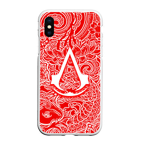 Чехол iPhone XS Max матовый Assassins Creed shadows / 3D-Белый – фото 1