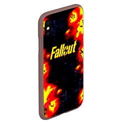 Чехол iPhone XS Max матовый Fallout огненные краски стиль, цвет: 3D-коричневый — фото 2